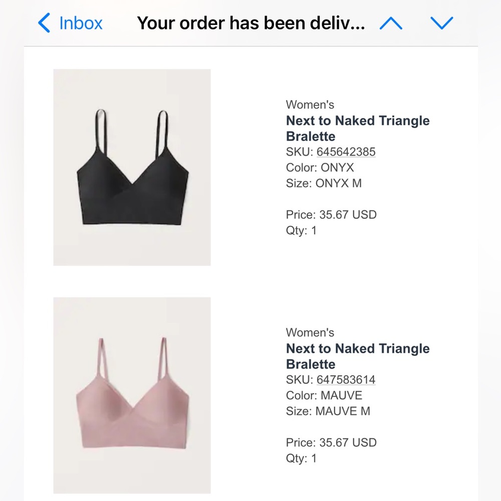 A&F Next to Naked Triangle Bralette Mauve